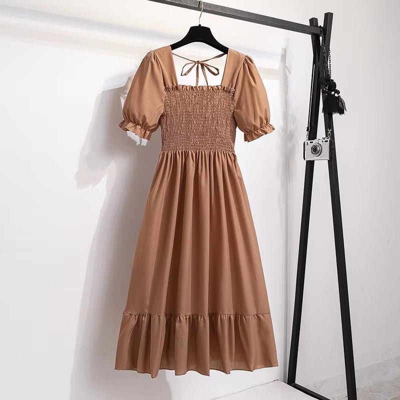 Spring Summer Chiffon Dresses Fashion Female Elastic Waist Short Sleeve Pleated Casual Dress Women A - Line Dresses Vestidos - Simply Just Deals LLCSpring Summer Chiffon Dresses Fashion Female Elastic Waist Short Sleeve Pleated Casual Dress Women A - Line Dresses Vestidos1408b36c-6b59-491c-824a-24c6d70740d4KhakiOne SizeSpring Summer Chiffon Dresses Fashion Female Elastic Waist Short Sleeve Pleated Casual Dress Women A - Line Dresses Vestidos
