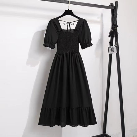 Spring Summer Chiffon Dresses Fashion Female Elastic Waist Short Sleeve Pleated Casual Dress Women A - Line Dresses Vestidos - Simply Just Deals LLCSpring Summer Chiffon Dresses Fashion Female Elastic Waist Short Sleeve Pleated Casual Dress Women A - Line Dresses Vestidos8c2bb0d3-7f8e-402b-8c77-34fc8f34e31cBlackOne SizeSpring Summer Chiffon Dresses Fashion Female Elastic Waist Short Sleeve Pleated Casual Dress Women A - Line Dresses Vestidos