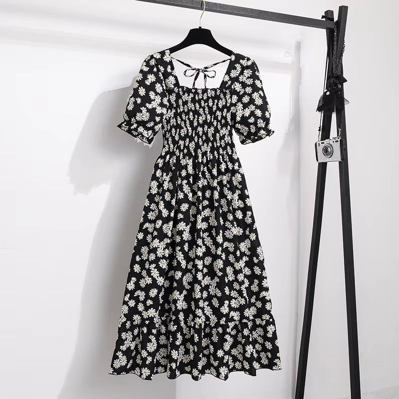 Spring Summer Chiffon Dresses Fashion Female Elastic Waist Short Sleeve Pleated Casual Dress Women A - Line Dresses Vestidos - Simply Just Deals LLCSpring Summer Chiffon Dresses Fashion Female Elastic Waist Short Sleeve Pleated Casual Dress Women A - Line Dresses Vestidos15e7c5e8-6be8-4c39-8266-497f29f33fdeHeisexiaochujuOne SizeSpring Summer Chiffon Dresses Fashion Female Elastic Waist Short Sleeve Pleated Casual Dress Women A - Line Dresses Vestidos