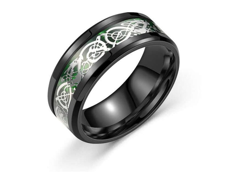 Stainless steel dragon pattern ring - Simply Just Deals LLCStainless steel dragon pattern ring0CJZBLXLX15156 - Green background silver slice - 6.Green background silver slice6.Stainless steel dragon pattern ring