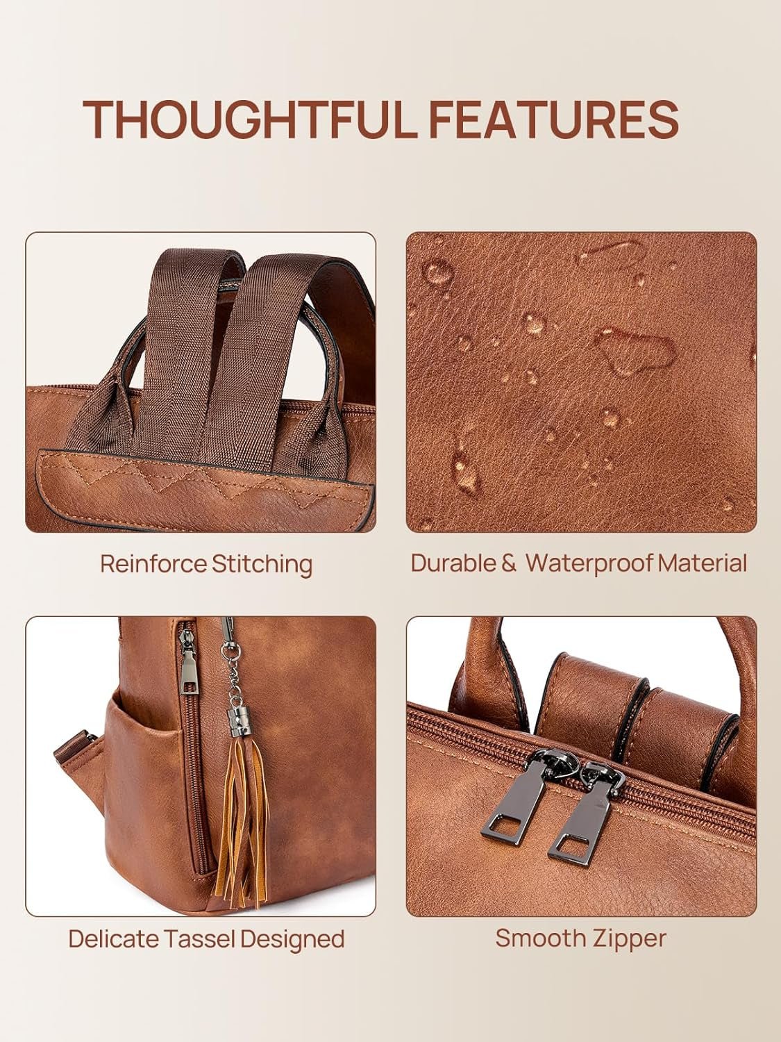 Stylish Anti - Theft PU Leather Backpack Purse for Women with Chic Tassel - Perfect Travel Shoulder Bag - Simply Just Deals LLCStylish Anti - Theft PU Leather Backpack Purse for Women with Chic Tassel - Perfect Travel Shoulder Bagcf6f110f-f4d1-440e-b91e-8d59d5af5f0fBrownStylish Anti - Theft PU Leather Backpack Purse for Women with Chic Tassel - Perfect Travel Shoulder Bag