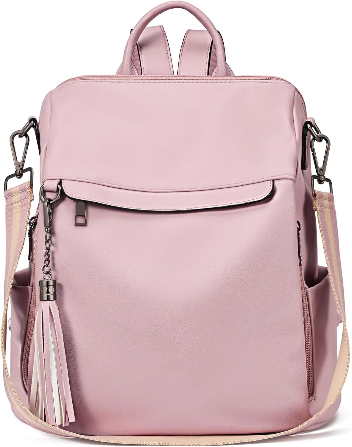 Stylish Anti - Theft PU Leather Backpack Purse for Women with Chic Tassel - Perfect Travel Shoulder Bag - Simply Just Deals LLCStylish Anti - Theft PU Leather Backpack Purse for Women with Chic Tassel - Perfect Travel Shoulder Bage6144fa0-0c87-401f-8e31-e9cecbcde547Pure PinkStylish Anti - Theft PU Leather Backpack Purse for Women with Chic Tassel - Perfect Travel Shoulder Bag