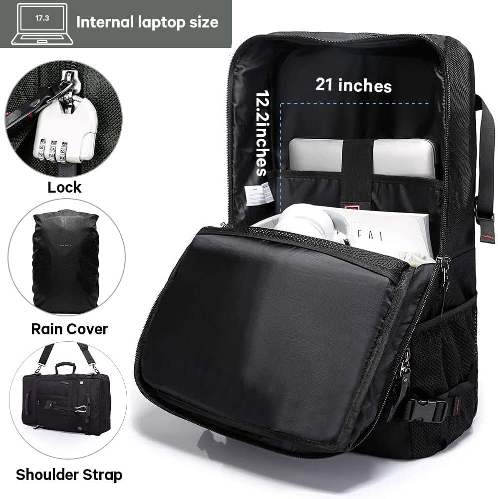 Travel Backpack, Carry on Backpack Durable Convertible Duffle Bag Fit for 15.6 Inch Laptop for Men and Women(Medium 35L) - Simply Just Deals LLCTravel Backpack, Carry on Backpack Durable Convertible Duffle Bag Fit for 15.6 Inch Laptop for Men and Women(Medium 35L)003481cd-ee0e-4c10-839e-c329cc734eacL - Black22.5InchTravel Backpack, Carry on Backpack Durable Convertible Duffle Bag Fit for 15.6 Inch Laptop for Men and Women(Medium 35L)