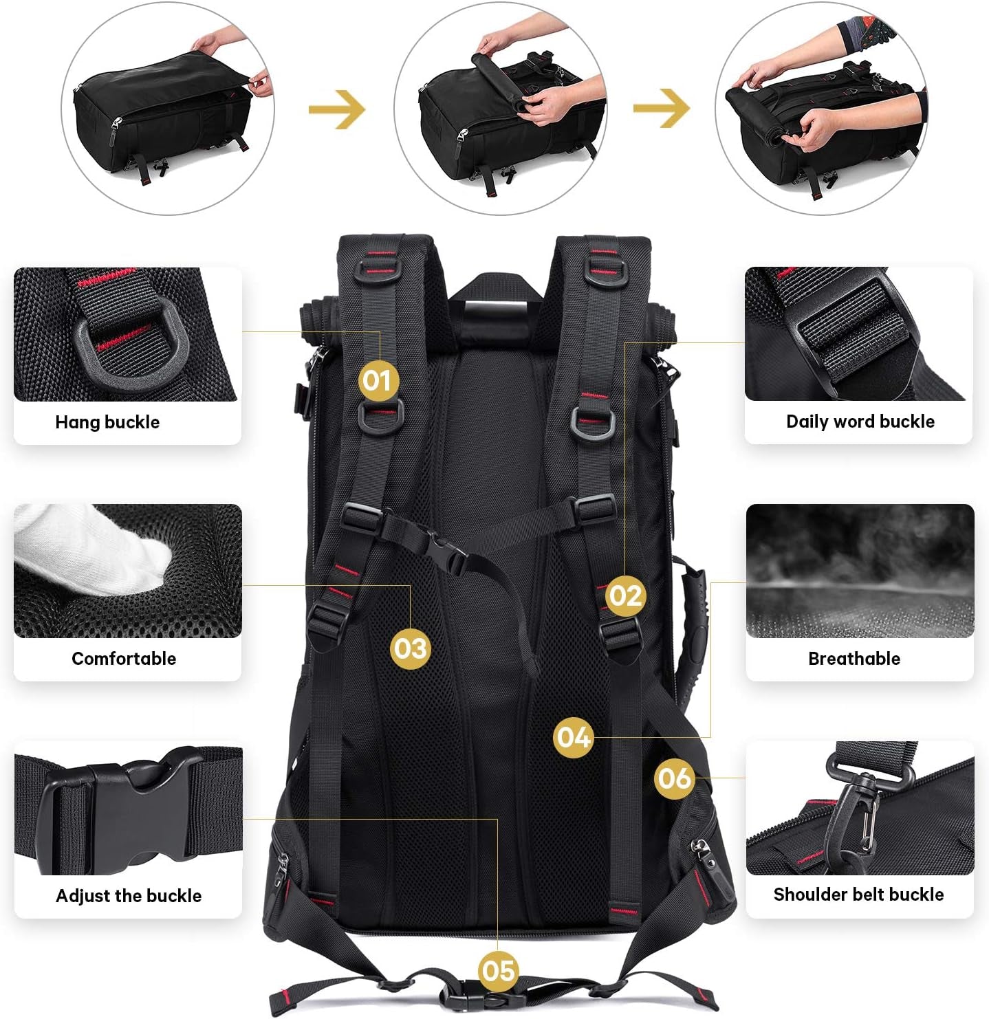 Travel Backpack, Carry on Backpack Durable Convertible Duffle Bag Fit for 15.6 Inch Laptop for Men and Women(Medium 35L) - Simply Just Deals LLCTravel Backpack, Carry on Backpack Durable Convertible Duffle Bag Fit for 15.6 Inch Laptop for Men and Women(Medium 35L)003481cd-ee0e-4c10-839e-c329cc734eacL - Black22.5InchTravel Backpack, Carry on Backpack Durable Convertible Duffle Bag Fit for 15.6 Inch Laptop for Men and Women(Medium 35L)