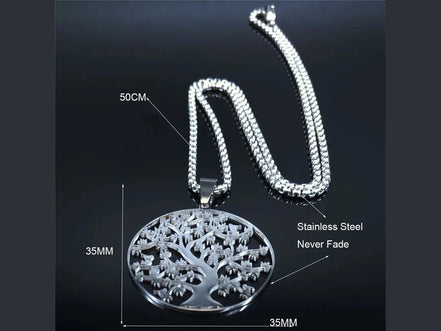 Tree of Life Stainless Steel Fashion Necklaces Women Statement Necklace Silver Color Chain Necklace Jewelry bayan kolye N7057S01 - Simply Just Deals LLCTree of Life Stainless Steel Fashion Necklaces Women Statement Necklace Silver Color Chain Necklace Jewelry bayan kolye N7057S01200001034:361180A 50cm BOX SRA 50cm BOX SRTree of Life Stainless Steel Fashion Necklaces Women Statement Necklace Silver Color Chain Necklace Jewelry bayan kolye N7057S01