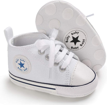 Unisex Baby Boys Girls High Top Sneaker Soft Anti - Slip Sole Newborn Infant First Walkers Canvas Denim Shoes - Simply Just Deals LLCUnisex Baby Boys Girls High Top Sneaker Soft Anti - Slip Sole Newborn Infant First Walkers Canvas Denim Shoescb3c9cb9-ae52-4604-b749-a2030830651aA01 - White12 - 18 Months InfantUnisex Baby Boys Girls High Top Sneaker Soft Anti - Slip Sole Newborn Infant First Walkers Canvas Denim Shoes