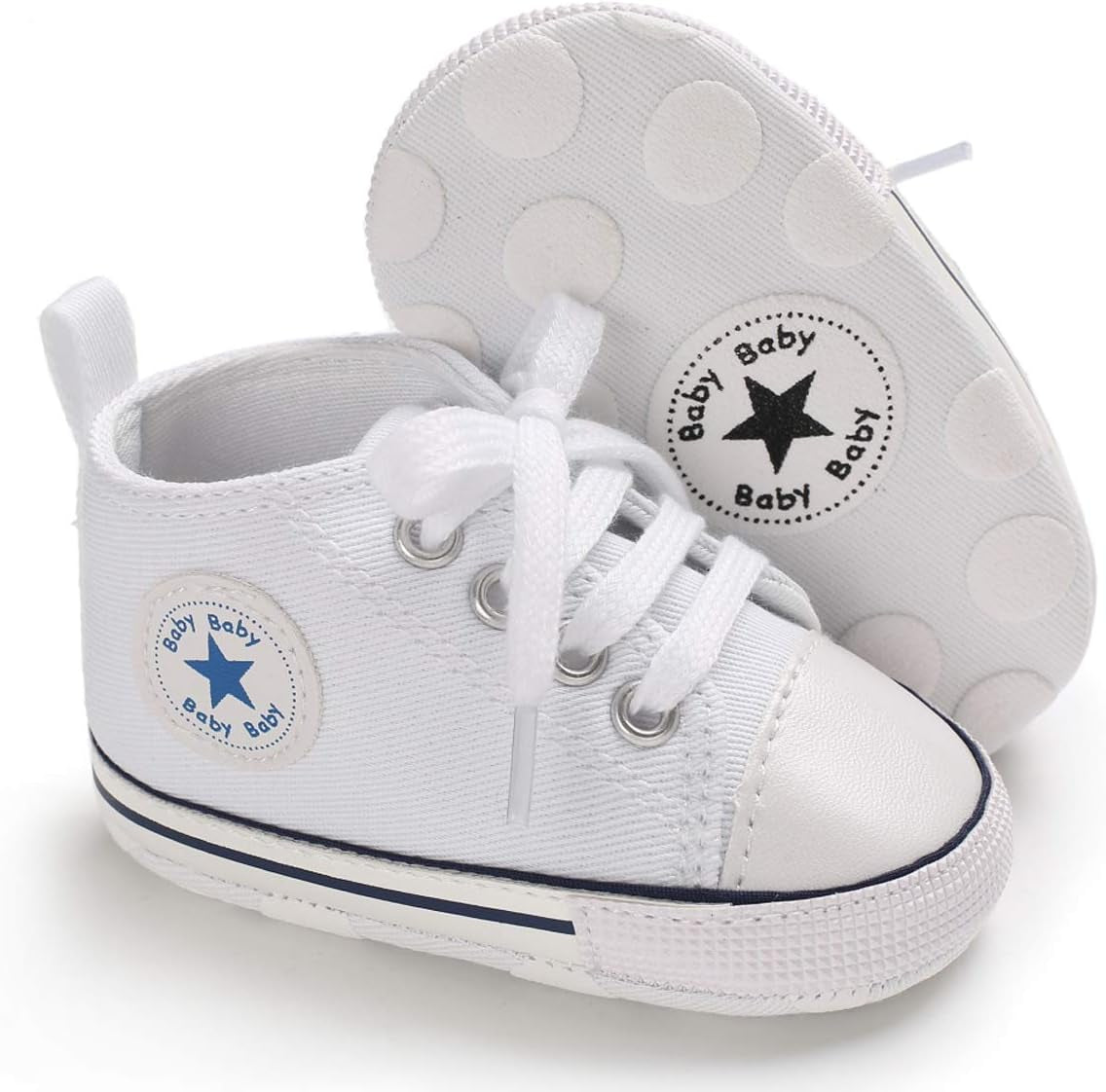 Unisex Baby Boys Girls High Top Sneaker Soft Anti - Slip Sole Newborn Infant First Walkers Canvas Denim Shoes - Simply Just Deals LLCUnisex Baby Boys Girls High Top Sneaker Soft Anti - Slip Sole Newborn Infant First Walkers Canvas Denim Shoescb3c9cb9-ae52-4604-b749-a2030830651aA01 - White12 - 18 Months InfantUnisex Baby Boys Girls High Top Sneaker Soft Anti - Slip Sole Newborn Infant First Walkers Canvas Denim Shoes