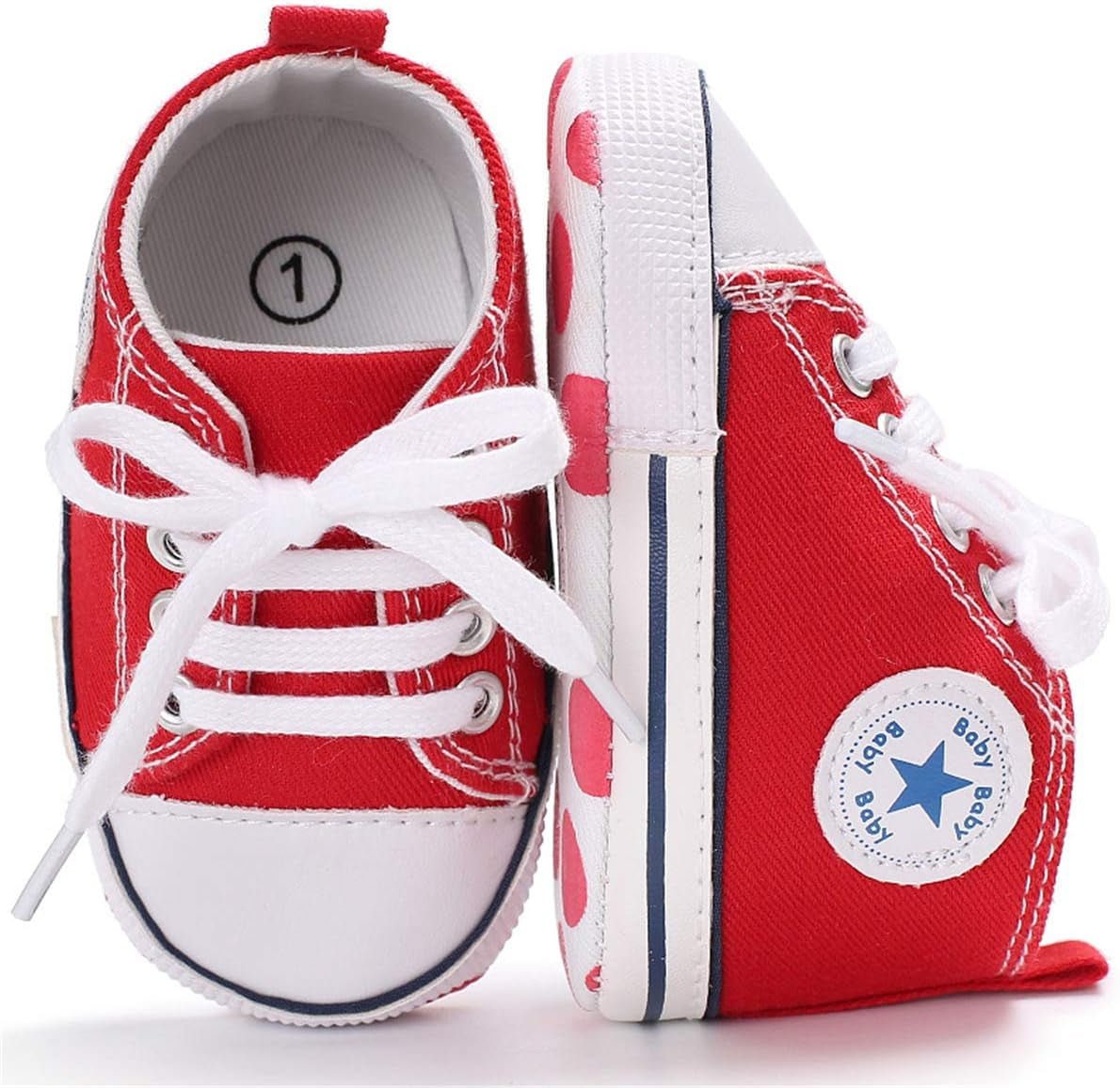 Unisex Baby Boys Girls High Top Sneaker Soft Anti - Slip Sole Newborn Infant First Walkers Canvas Denim Shoes - Simply Just Deals LLCUnisex Baby Boys Girls High Top Sneaker Soft Anti - Slip Sole Newborn Infant First Walkers Canvas Denim Shoes6127cc26-93ee-4923-9769-63e811665596A01 - Red.12 - 18 Months InfantUnisex Baby Boys Girls High Top Sneaker Soft Anti - Slip Sole Newborn Infant First Walkers Canvas Denim Shoes