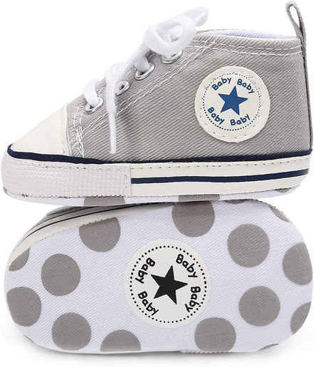 Unisex Baby Boys Girls High Top Sneaker Soft Anti - Slip Sole Newborn Infant First Walkers Canvas Denim Shoes - Simply Just Deals LLCUnisex Baby Boys Girls High Top Sneaker Soft Anti - Slip Sole Newborn Infant First Walkers Canvas Denim Shoes4f43168a-e6c2-47f0-8622-ebd72340c77dA02 - Grey3 - 6 Months InfantUnisex Baby Boys Girls High Top Sneaker Soft Anti - Slip Sole Newborn Infant First Walkers Canvas Denim Shoes