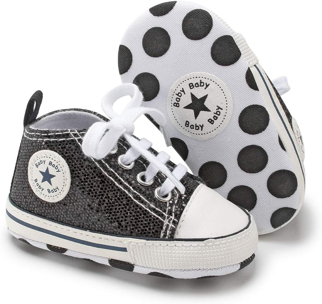Unisex Baby Boys Girls High Top Sneaker Soft Anti - Slip Sole Newborn Infant First Walkers Canvas Denim Shoes - Simply Just Deals LLCUnisex Baby Boys Girls High Top Sneaker Soft Anti - Slip Sole Newborn Infant First Walkers Canvas Denim Shoes4708ebd4-0e88-48ae-867d-78cbc2770750B02 - Sequins Black3 - 6 Months InfantUnisex Baby Boys Girls High Top Sneaker Soft Anti - Slip Sole Newborn Infant First Walkers Canvas Denim Shoes