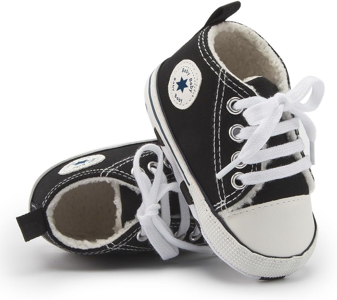 Unisex Baby Boys Girls High Top Sneaker Soft Anti - Slip Sole Newborn Infant First Walkers Canvas Denim Shoes - Simply Just Deals LLCUnisex Baby Boys Girls High Top Sneaker Soft Anti - Slip Sole Newborn Infant First Walkers Canvas Denim Shoes78347419-f1d2-4ea3-abb3-f591cfe6d1b9A01 - Black_Plush Lining3 - 6 Months InfantUnisex Baby Boys Girls High Top Sneaker Soft Anti - Slip Sole Newborn Infant First Walkers Canvas Denim Shoes