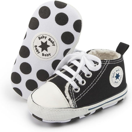 Unisex Baby Boys Girls High Top Sneaker Soft Anti - Slip Sole Newborn Infant First Walkers Canvas Denim Shoes - Simply Just Deals LLCUnisex Baby Boys Girls High Top Sneaker Soft Anti - Slip Sole Newborn Infant First Walkers Canvas Denim Shoes78347419-f1d2-4ea3-abb3-f591cfe6d1b9A01 - Black_Plush Lining3 - 6 Months InfantUnisex Baby Boys Girls High Top Sneaker Soft Anti - Slip Sole Newborn Infant First Walkers Canvas Denim Shoes