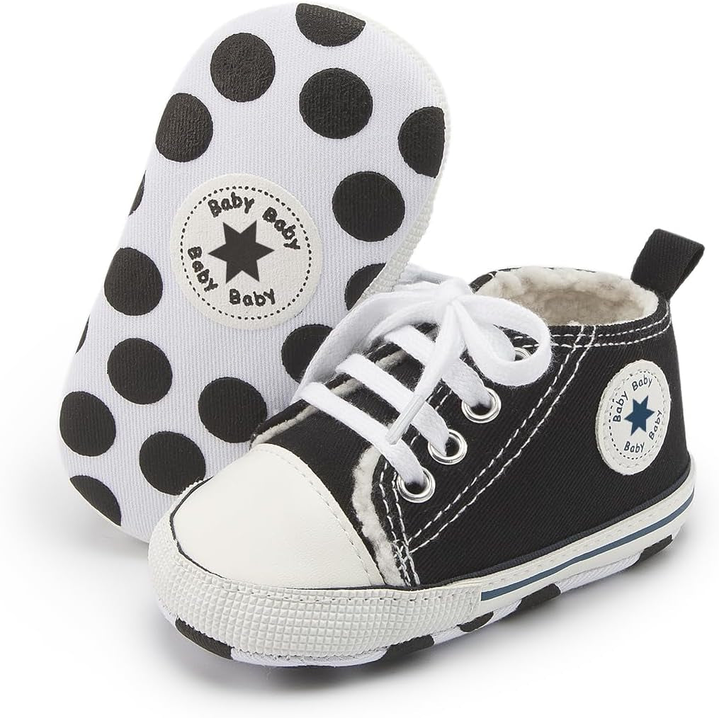 Unisex Baby Boys Girls High Top Sneaker Soft Anti - Slip Sole Newborn Infant First Walkers Canvas Denim Shoes - Simply Just Deals LLCUnisex Baby Boys Girls High Top Sneaker Soft Anti - Slip Sole Newborn Infant First Walkers Canvas Denim Shoes78347419-f1d2-4ea3-abb3-f591cfe6d1b9A01 - Black_Plush Lining3 - 6 Months InfantUnisex Baby Boys Girls High Top Sneaker Soft Anti - Slip Sole Newborn Infant First Walkers Canvas Denim Shoes