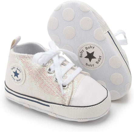 Unisex Baby Boys Girls High Top Sneaker Soft Anti - Slip Sole Newborn Infant First Walkers Canvas Denim Shoes - Simply Just Deals LLCUnisex Baby Boys Girls High Top Sneaker Soft Anti - Slip Sole Newborn Infant First Walkers Canvas Denim Shoesad76ccbd-b227-4059-a1fa-71261cb05e46B02 - Sequins Beige6 - 12 Months InfantUnisex Baby Boys Girls High Top Sneaker Soft Anti - Slip Sole Newborn Infant First Walkers Canvas Denim Shoes