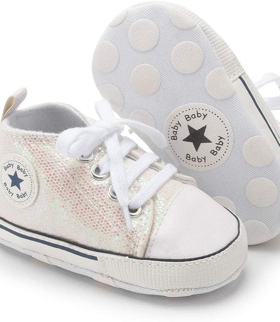 Unisex Baby Boys Girls High Top Sneaker Soft Anti - Slip Sole Newborn Infant First Walkers Canvas Denim Shoes - Simply Just Deals LLCUnisex Baby Boys Girls High Top Sneaker Soft Anti - Slip Sole Newborn Infant First Walkers Canvas Denim Shoesad76ccbd-b227-4059-a1fa-71261cb05e46B02 - Sequins Beige6 - 12 Months InfantUnisex Baby Boys Girls High Top Sneaker Soft Anti - Slip Sole Newborn Infant First Walkers Canvas Denim Shoes