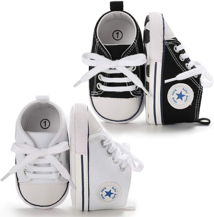 Unisex Baby Boys Girls High Top Sneaker Soft Anti - Slip Sole Newborn Infant First Walkers Canvas Denim Shoes - Simply Just Deals LLCUnisex Baby Boys Girls High Top Sneaker Soft Anti - Slip Sole Newborn Infant First Walkers Canvas Denim Shoese5a72afe-1622-43db-bc20-77c2c887b902B01/2 Pairs/Black+White12 - 18 Months InfantUnisex Baby Boys Girls High Top Sneaker Soft Anti - Slip Sole Newborn Infant First Walkers Canvas Denim Shoes