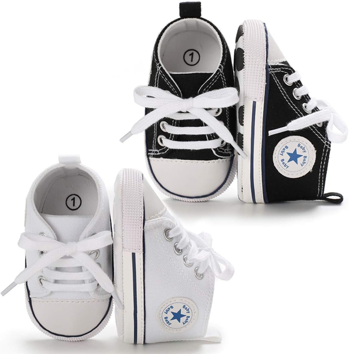 Unisex Baby Boys Girls High Top Sneaker Soft Anti - Slip Sole Newborn Infant First Walkers Canvas Denim Shoes - Simply Just Deals LLCUnisex Baby Boys Girls High Top Sneaker Soft Anti - Slip Sole Newborn Infant First Walkers Canvas Denim Shoese5a72afe-1622-43db-bc20-77c2c887b902B01/2 Pairs/Black+White12 - 18 Months InfantUnisex Baby Boys Girls High Top Sneaker Soft Anti - Slip Sole Newborn Infant First Walkers Canvas Denim Shoes