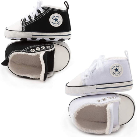 Unisex Baby Boys Girls High Top Sneaker Soft Anti - Slip Sole Newborn Infant First Walkers Canvas Denim Shoes - Simply Just Deals LLCUnisex Baby Boys Girls High Top Sneaker Soft Anti - Slip Sole Newborn Infant First Walkers Canvas Denim Shoes32374552-ba99-458a-950d-cbfc7754a16fB01/2 Pairs/Black Plush+White Plush12 - 18 Months InfantUnisex Baby Boys Girls High Top Sneaker Soft Anti - Slip Sole Newborn Infant First Walkers Canvas Denim Shoes