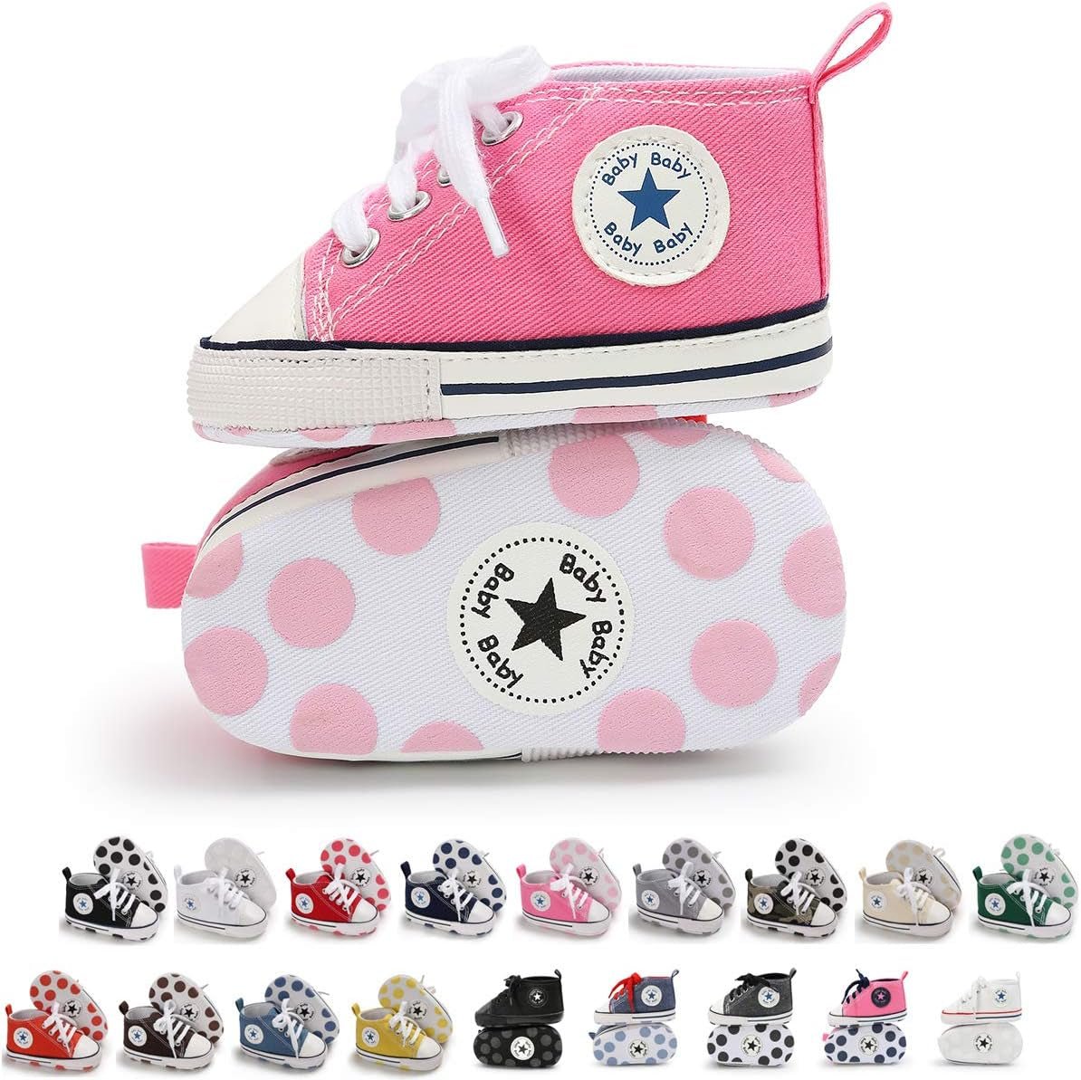 Unisex Baby Boys Girls High Top Sneaker Soft Anti - Slip Sole Newborn Infant First Walkers Canvas Denim Shoes - Simply Just Deals LLCUnisex Baby Boys Girls High Top Sneaker Soft Anti - Slip Sole Newborn Infant First Walkers Canvas Denim Shoes54d23cd3-76c8-47b0-8c0b-8d794791e4d9A01 - Pink12 - 18 Months InfantUnisex Baby Boys Girls High Top Sneaker Soft Anti - Slip Sole Newborn Infant First Walkers Canvas Denim Shoes