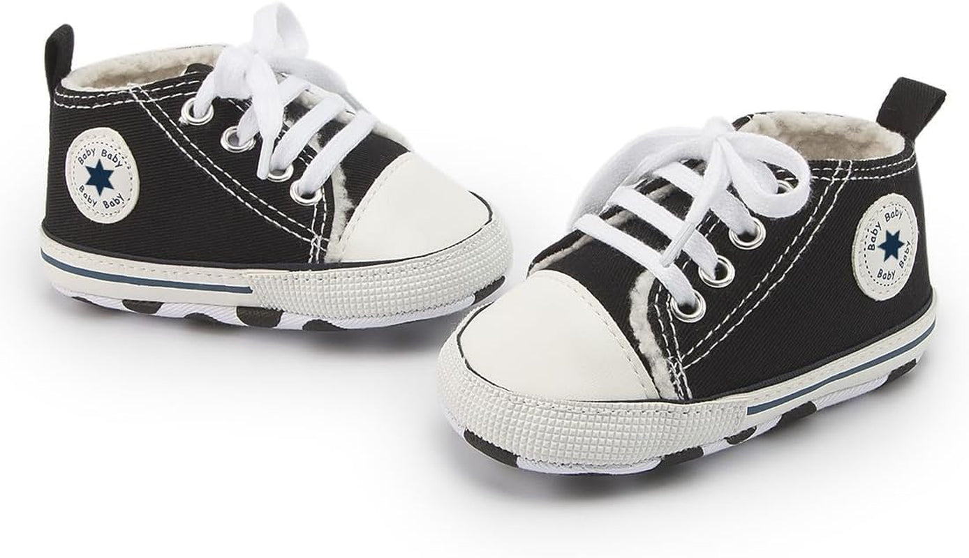 Unisex Baby Boys Girls High Top Sneaker Soft Anti - Slip Sole Newborn Infant First Walkers Canvas Denim Shoes - Simply Just Deals LLCUnisex Baby Boys Girls High Top Sneaker Soft Anti - Slip Sole Newborn Infant First Walkers Canvas Denim Shoes78347419-f1d2-4ea3-abb3-f591cfe6d1b9A01 - Black_Plush Lining3 - 6 Months InfantUnisex Baby Boys Girls High Top Sneaker Soft Anti - Slip Sole Newborn Infant First Walkers Canvas Denim Shoes