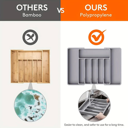 Upgradation Adjustable Flatware Tableware Organizer with Dividers Utensil Holder Plastic Storage Tray for Spoons Forks Knives - Simply Just Deals LLCUpgradation Adjustable Flatware Tableware Organizer with Dividers Utensil Holder Plastic Storage Tray for Spoons Forks Knives278f2bd5-7400-4af5-acc8-6ac867e3a66aWhiteUpgradation Adjustable Flatware Tableware Organizer with Dividers Utensil Holder Plastic Storage Tray for Spoons Forks Knives