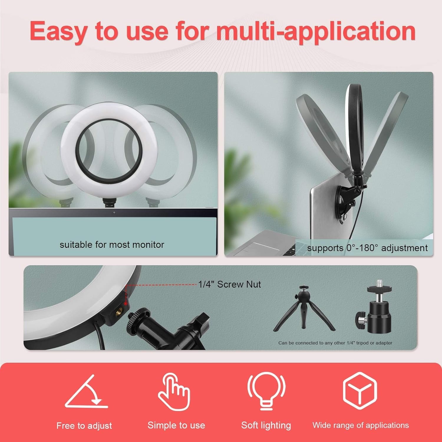 Video Conference Lighting Kit,Computer/Laptop Moniter LED Video Light Dimmable 6500K Ring Light for Remote Working,Zoom Call,Self Broadcasting,Live Streaming - Simply Just Deals LLCVideo Conference Lighting Kit,Computer/Laptop Moniter LED Video Light Dimmable 6500K Ring Light for Remote Working,Zoom Call,Self Broadcasting,Live Streamingdf603ec2-3dad-4620-9294-3782e8f15d59Video Conference Lighting Kit,Computer/Laptop Moniter LED Video Light Dimmable 6500K Ring Light for Remote Working,Zoom Call,S