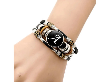 Vintage 26 Letter Leather Rock Bracelet Women Men Punk A - Z Initial Alphabet Handmade Braided Multilayer Adjustable Bangle Gift - Simply Just Deals LLCVintage 26 Letter Leather Rock Bracelet Women Men Punk A - Z Initial Alphabet Handmade Braided Multilayer Adjustable Bangle Gift200001034:5740AAVintage 26 Letter Leather Rock Bracelet Women Men Punk A - Z Initial Alphabet Handmade Braided Multilayer Adjustable Bangle Gift