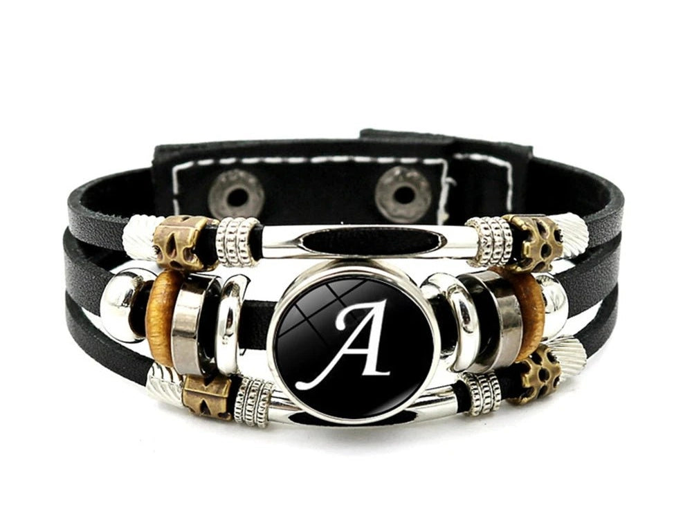 Vintage 26 Letter Leather Rock Bracelet Women Men Punk A - Z Initial Alphabet Handmade Braided Multilayer Adjustable Bangle Gift - Simply Just Deals LLCVintage 26 Letter Leather Rock Bracelet Women Men Punk A - Z Initial Alphabet Handmade Braided Multilayer Adjustable Bangle Gift200001034:5740AAVintage 26 Letter Leather Rock Bracelet Women Men Punk A - Z Initial Alphabet Handmade Braided Multilayer Adjustable Bangle Gift