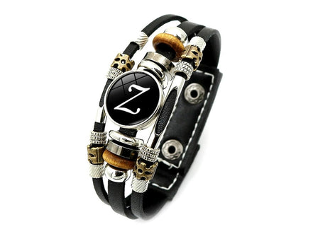 Vintage 26 Letter Leather Rock Bracelet Women Men Punk A - Z Initial Alphabet Handmade Braided Multilayer Adjustable Bangle Gift - Simply Just Deals LLCVintage 26 Letter Leather Rock Bracelet Women Men Punk A - Z Initial Alphabet Handmade Braided Multilayer Adjustable Bangle Gift200001034:200005183ZZVintage 26 Letter Leather Rock Bracelet Women Men Punk A - Z Initial Alphabet Handmade Braided Multilayer Adjustable Bangle Gift