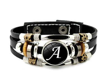 Vintage 26 Letter Leather Rock Bracelet Women Men Punk A - Z Initial Alphabet Handmade Braided Multilayer Adjustable Bangle Gift - Simply Just Deals LLCVintage 26 Letter Leather Rock Bracelet Women Men Punk A - Z Initial Alphabet Handmade Braided Multilayer Adjustable Bangle Gift200001034:5740AAVintage 26 Letter Leather Rock Bracelet Women Men Punk A - Z Initial Alphabet Handmade Braided Multilayer Adjustable Bangle Gift