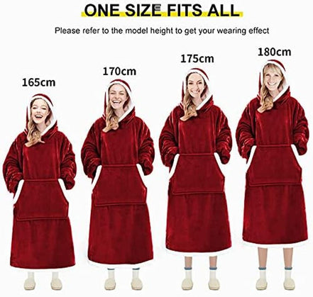 Wearable Blanket Hoodie, Oversized Sweatshirt with Sleeves and Folding Giant Pocket, Warm and Cozy Big Sherpa Hoodie for Adult (Red, One Size) - Simply Just Deals LLCWearable Blanket Hoodie, Oversized Sweatshirt with Sleeves and Folding Giant Pocket, Warm and Cozy Big Sherpa Hoodie for Adult (Red, One Size)2c7ccad5-8fea-445c-a616-ccdb51626f39Wearable Blanket Hoodie, Oversized Sweatshirt with Sleeves and Folding Giant Pocket, Warm and Cozy Big Sherpa Hoodie for Adult (Red, One Size)