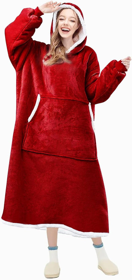 Wearable Blanket Hoodie, Oversized Sweatshirt with Sleeves and Folding Giant Pocket, Warm and Cozy Big Sherpa Hoodie for Adult (Red, One Size) - Simply Just Deals LLCWearable Blanket Hoodie, Oversized Sweatshirt with Sleeves and Folding Giant Pocket, Warm and Cozy Big Sherpa Hoodie for Adult (Red, One Size)2c7ccad5-8fea-445c-a616-ccdb51626f39Wearable Blanket Hoodie, Oversized Sweatshirt with Sleeves and Folding Giant Pocket, Warm and Cozy Big Sherpa Hoodie for Adult (Red, One Size)