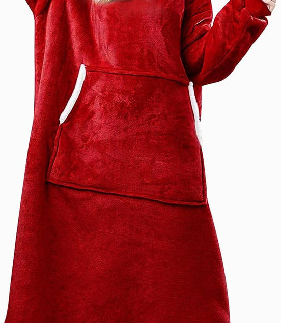 Wearable Blanket Hoodie, Oversized Sweatshirt with Sleeves and Folding Giant Pocket, Warm and Cozy Big Sherpa Hoodie for Adult (Red, One Size) - Simply Just Deals LLCWearable Blanket Hoodie, Oversized Sweatshirt with Sleeves and Folding Giant Pocket, Warm and Cozy Big Sherpa Hoodie for Adult (Red, One Size)2c7ccad5-8fea-445c-a616-ccdb51626f39Wearable Blanket Hoodie, Oversized Sweatshirt with Sleeves and Folding Giant Pocket, Warm and Cozy Big Sherpa Hoodie for Adult (Red, One Size)