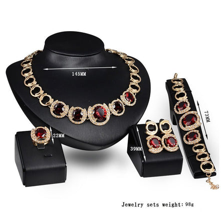 Wedding Bridal Accessories Gold Color Crystal Green Red Zircon Pendant Necklace Earrings Ring Women Wedding Bridal Jewelry Sets - Simply Just Deals LLCWedding Bridal Accessories Gold Color Crystal Green Red Zircon Pendant Necklace Earrings Ring Women Wedding Bridal Jewelry Sets0CJZBHLXN00084 - defaultdefaultWedding Bridal Accessories Gold Color Crystal Green Red Zircon Pendant Necklace Earrings Ring Women Wedding Bridal Jewelry Sets