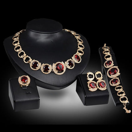 Wedding Bridal Accessories Gold Color Crystal Green Red Zircon Pendant Necklace Earrings Ring Women Wedding Bridal Jewelry Sets - Simply Just Deals LLCWedding Bridal Accessories Gold Color Crystal Green Red Zircon Pendant Necklace Earrings Ring Women Wedding Bridal Jewelry Sets0CJZBHLXN00084 - defaultdefaultWedding Bridal Accessories Gold Color Crystal Green Red Zircon Pendant Necklace Earrings Ring Women Wedding Bridal Jewelry Sets