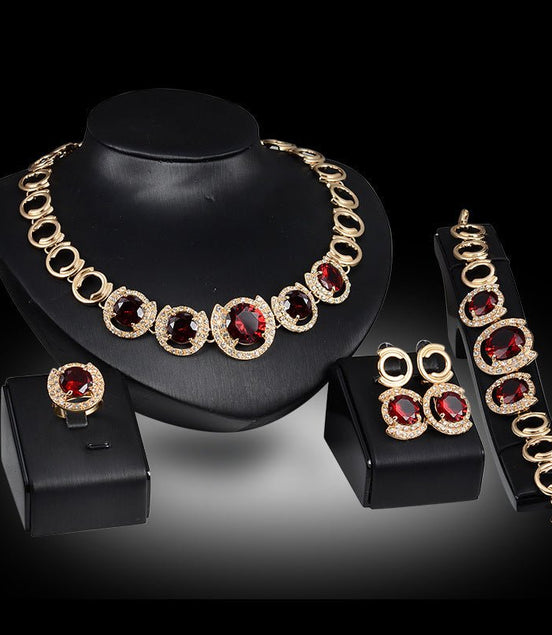 Wedding Bridal Accessories Gold Color Crystal Green Red Zircon Pendant Necklace Earrings Ring Women Wedding Bridal Jewelry Sets - Simply Just Deals LLCWedding Bridal Accessories Gold Color Crystal Green Red Zircon Pendant Necklace Earrings Ring Women Wedding Bridal Jewelry Sets0CJZBHLXN00084 - defaultdefaultWedding Bridal Accessories Gold Color Crystal Green Red Zircon Pendant Necklace Earrings Ring Women Wedding Bridal Jewelry Sets