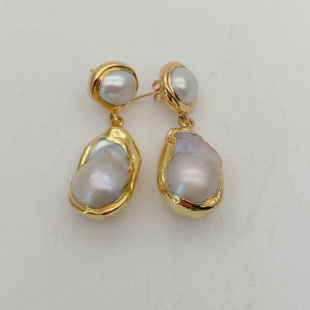 White Keshi Pearl Gold Color Plated Stud Earrings Nucleated Flameball Baroque Pearl Earrings Luxury Wedding for Women - Simply Just Deals LLCWhite Keshi Pearl Gold Color Plated Stud Earrings Nucleated Flameball Baroque Pearl Earrings Luxury Wedding for Women93c3a8d2-4343-4da6-98e1-eccaa4048df7White Keshi Pearl Gold Color Plated Stud Earrings Nucleated Flameball Baroque Pearl Earrings Luxury Wedding for Women