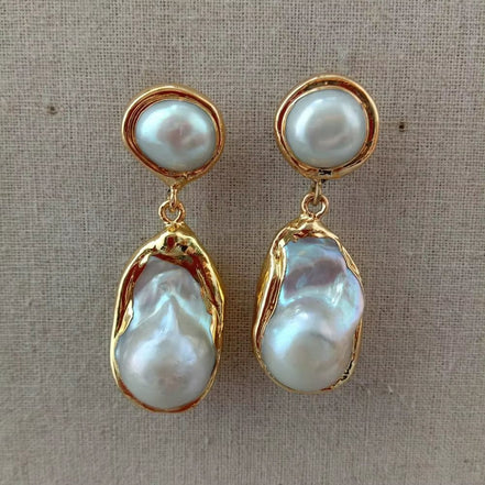 White Keshi Pearl Gold Color Plated Stud Earrings Nucleated Flameball Baroque Pearl Earrings Luxury Wedding for Women - Simply Just Deals LLCWhite Keshi Pearl Gold Color Plated Stud Earrings Nucleated Flameball Baroque Pearl Earrings Luxury Wedding for Women93c3a8d2-4343-4da6-98e1-eccaa4048df7White Keshi Pearl Gold Color Plated Stud Earrings Nucleated Flameball Baroque Pearl Earrings Luxury Wedding for Women