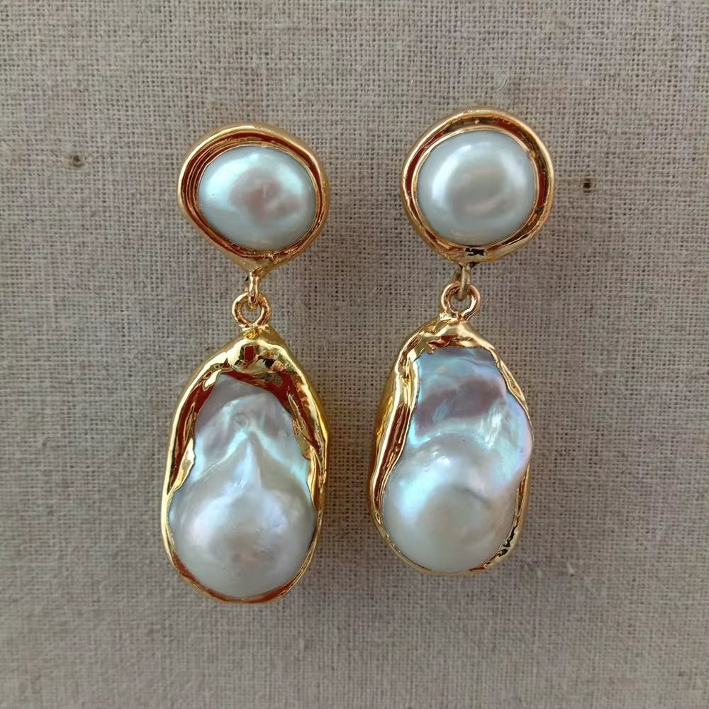 White Keshi Pearl Gold Color Plated Stud Earrings Nucleated Flameball Baroque Pearl Earrings Luxury Wedding for Women - Simply Just Deals LLCWhite Keshi Pearl Gold Color Plated Stud Earrings Nucleated Flameball Baroque Pearl Earrings Luxury Wedding for Women93c3a8d2-4343-4da6-98e1-eccaa4048df7White Keshi Pearl Gold Color Plated Stud Earrings Nucleated Flameball Baroque Pearl Earrings Luxury Wedding for Women