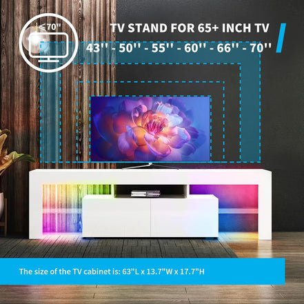 White TV Stand for 65+Inch TV, Led TV Stands Control RGB Light Strips by Mobile Phone, High Gloss Television Stands,Entertainment Center with 2 Drawer Suitable for Living Room/Bedroom (White) - Simply Just Deals LLCWhite TV Stand for 65+Inch TV, Led TV Stands Control RGB Light Strips by Mobile Phone, High Gloss Television Stands,Entertainment Center with 2 Drawer Suitable for Living Room/Bedroom (White)042d7f8d-613b-4a8f-a34a-c04a1a4fcc83White TV Stand for 65+Inch TV, Led TV Stands Control RGB L