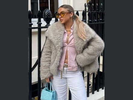 Winter Plush Coat Fashion Warm Thicken Fluffy Lapel Jacket Outwear Casual Long Sleeve Tops Womens Clothing - Simply Just Deals LLCWinter Plush Coat Fashion Warm Thicken Fluffy Lapel Jacket Outwear Casual Long Sleeve Tops Womens ClothingCJYD206082304DWBeigeLWinter Plush Coat Fashion Warm Thicken Fluffy Lapel Jacket Outwear Casual Long Sleeve Tops Womens Clothing