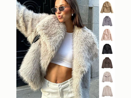 Winter Plush Coat Fashion Warm Thicken Fluffy Lapel Jacket Outwear Casual Long Sleeve Tops Womens Clothing - Simply Just Deals LLCWinter Plush Coat Fashion Warm Thicken Fluffy Lapel Jacket Outwear Casual Long Sleeve Tops Womens ClothingCJYD206082304DWBeigeLWinter Plush Coat Fashion Warm Thicken Fluffy Lapel Jacket Outwear Casual Long Sleeve Tops Womens Clothing