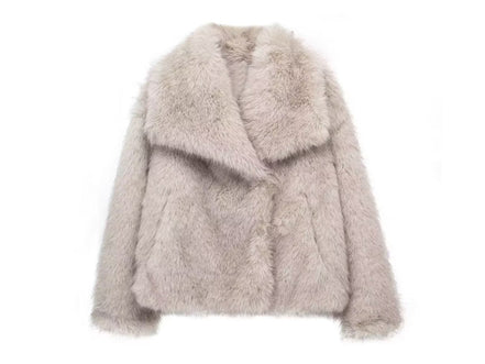 Winter Plush Coat Fashion Warm Thicken Fluffy Lapel Jacket Outwear Casual Long Sleeve Tops Womens Clothing - Simply Just Deals LLCWinter Plush Coat Fashion Warm Thicken Fluffy Lapel Jacket Outwear Casual Long Sleeve Tops Womens ClothingCJYD206082308HSGreigeLWinter Plush Coat Fashion Warm Thicken Fluffy Lapel Jacket Outwear Casual Long Sleeve Tops Womens Clothing