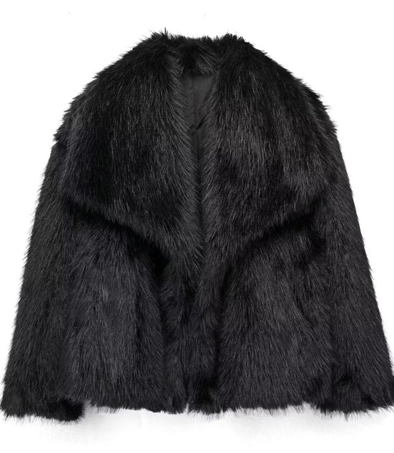 Winter Plush Coat Fashion Warm Thicken Fluffy Lapel Jacket Outwear Casual Long Sleeve Tops Womens Clothing - Simply Just Deals LLCWinter Plush Coat Fashion Warm Thicken Fluffy Lapel Jacket Outwear Casual Long Sleeve Tops Womens ClothingCJYD206082316PKBlackLWinter Plush Coat Fashion Warm Thicken Fluffy Lapel Jacket Outwear Casual Long Sleeve Tops Womens Clothing