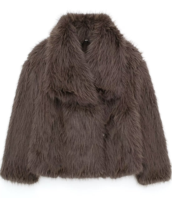 Winter Plush Coat Fashion Warm Thicken Fluffy Lapel Jacket Outwear Casual Long Sleeve Tops Womens Clothing - Simply Just Deals LLCWinter Plush Coat Fashion Warm Thicken Fluffy Lapel Jacket Outwear Casual Long Sleeve Tops Womens ClothingCJYD206082320TGBrownLWinter Plush Coat Fashion Warm Thicken Fluffy Lapel Jacket Outwear Casual Long Sleeve Tops Womens Clothing