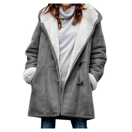 Winter Vintage Button Jackets Women's Warm Fleece Hooded Coat Casual Mid - Length Trench Top Outwear Clothing - Simply Just Deals LLCWinter Vintage Button Jackets Women's Warm Fleece Hooded Coat Casual Mid - Length Trench Top Outwear Clothing0CJTZ111944501AZGraySWinter Vintage Button Jackets Women's Warm Fleece Hooded Coat Casual Mid - Length Trench Top Outwear Clothing