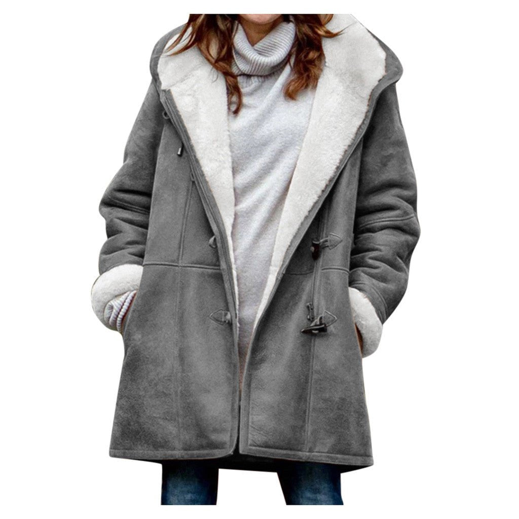 Winter Vintage Button Jackets Women's Warm Fleece Hooded Coat Casual Mid - Length Trench Top Outwear Clothing - Simply Just Deals LLCWinter Vintage Button Jackets Women's Warm Fleece Hooded Coat Casual Mid - Length Trench Top Outwear Clothing0CJTZ111944501AZGraySWinter Vintage Button Jackets Women's Warm Fleece Hooded Coat Casual Mid - Length Trench Top Outwear Clothing