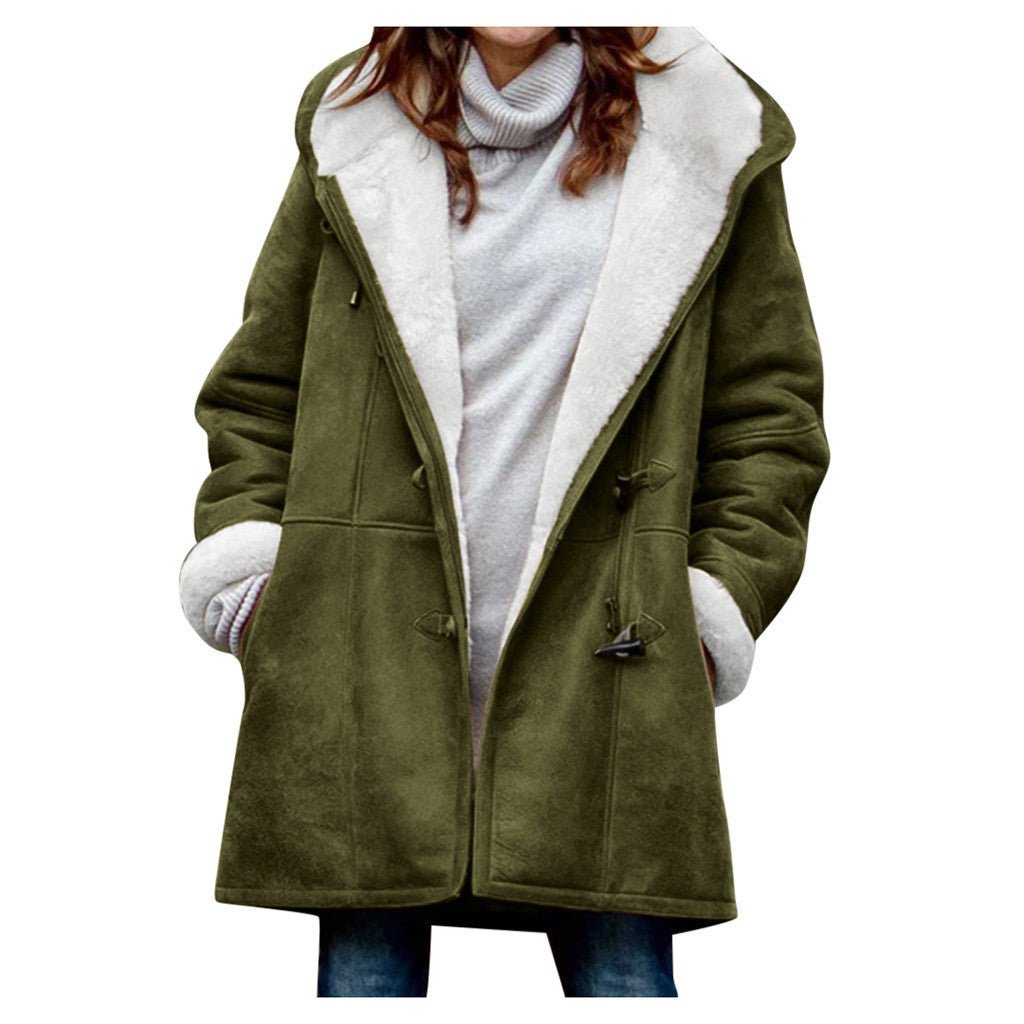 Winter Vintage Button Jackets Women's Warm Fleece Hooded Coat Casual Mid - Length Trench Top Outwear Clothing - Simply Just Deals LLCWinter Vintage Button Jackets Women's Warm Fleece Hooded Coat Casual Mid - Length Trench Top Outwear Clothing0CJTZ111944501AZGraySWinter Vintage Button Jackets Women's Warm Fleece Hooded Coat Casual Mid - Length Trench Top Outwear Clothing