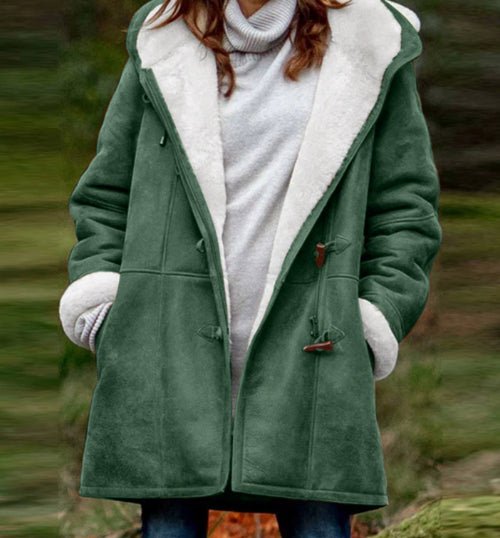 Winter Vintage Button Jackets Women's Warm Fleece Hooded Coat Casual Mid - Length Trench Top Outwear Clothing - Simply Just Deals LLCWinter Vintage Button Jackets Women's Warm Fleece Hooded Coat Casual Mid - Length Trench Top Outwear Clothing0CJTZ111944557EVGrass Green2XLWinter Vintage Button Jackets Women's Warm Fleece Hooded Coat Casual Mid - Length Trench Top Outwear Clothing