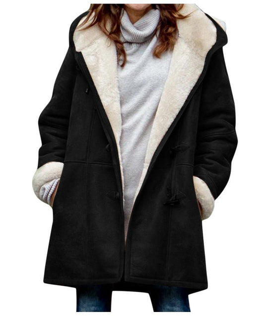 Winter Vintage Button Jackets Women's Warm Fleece Hooded Coat Casual Mid - Length Trench Top Outwear Clothing - Simply Just Deals LLCWinter Vintage Button Jackets Women's Warm Fleece Hooded Coat Casual Mid - Length Trench Top Outwear Clothing0CJTZ111944509IRBlackSWinter Vintage Button Jackets Women's Warm Fleece Hooded Coat Casual Mid - Length Trench Top Outwear Clothing